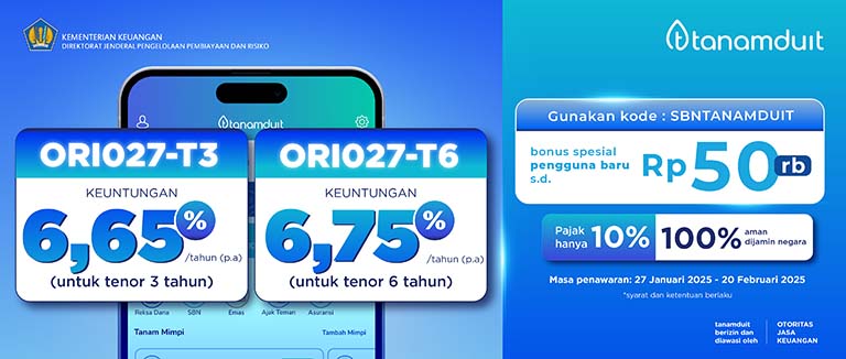 Investasi Perdana SBN ORI027 di tanamduit